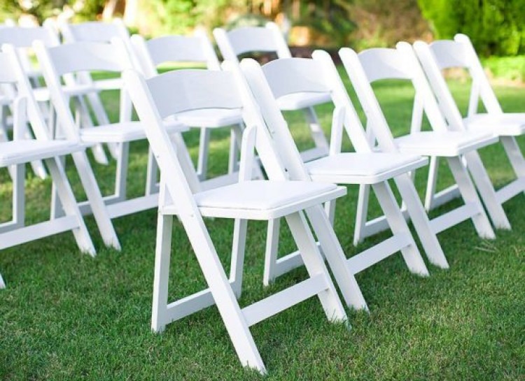 White Padded Folding Chair